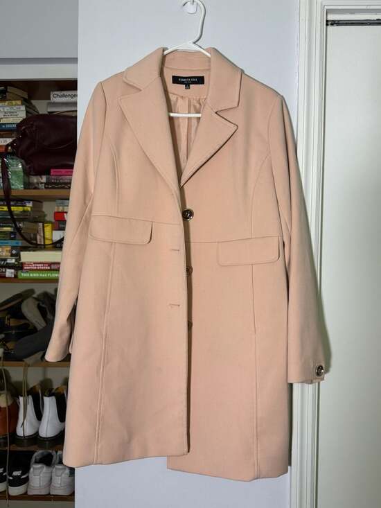 Kenneth Cole New York Jackets & Blazers - Kenneth Cole Coat Size L Pink Notched Lapel Single Breasted
